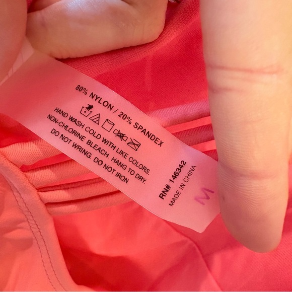 Marilyn Monroe Coral One-Piece Swimsuit Strappy Back Sz M - Picture 4 of 5